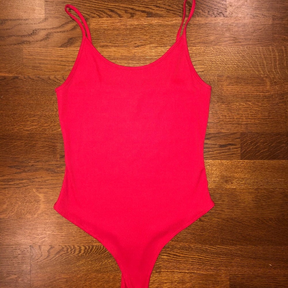 forever 21 red tight form fitting tank bodysuit